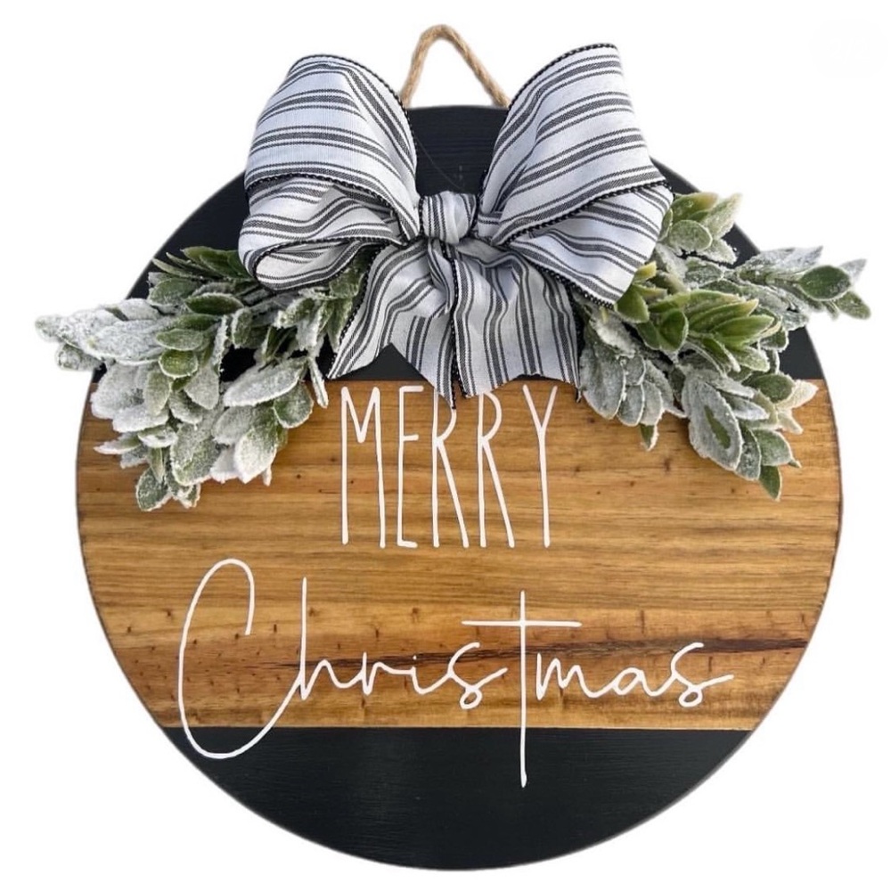 Festive Black and Brown Holiday Wall/Door Decor